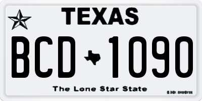 TX license plate BCD1090