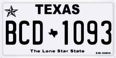 TX license plate BCD1093