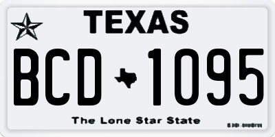 TX license plate BCD1095