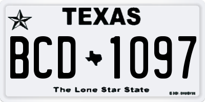 TX license plate BCD1097