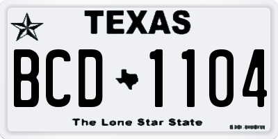TX license plate BCD1104