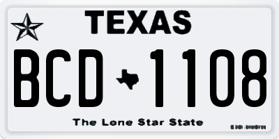 TX license plate BCD1108