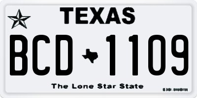 TX license plate BCD1109