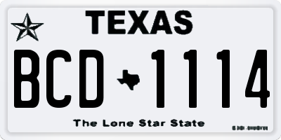 TX license plate BCD1114
