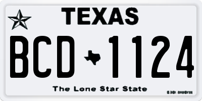 TX license plate BCD1124