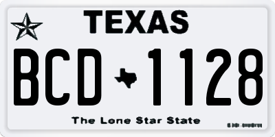 TX license plate BCD1128
