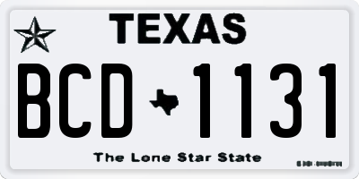 TX license plate BCD1131