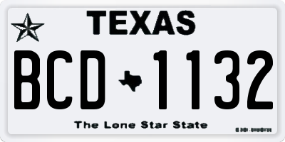 TX license plate BCD1132