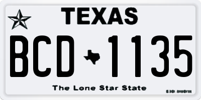 TX license plate BCD1135