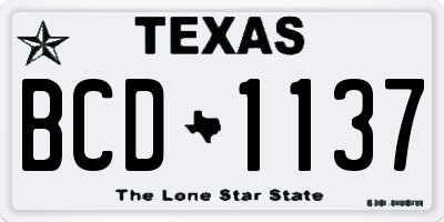 TX license plate BCD1137