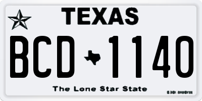 TX license plate BCD1140