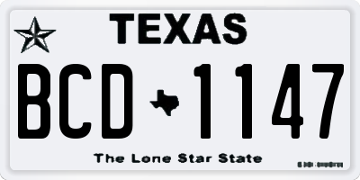 TX license plate BCD1147