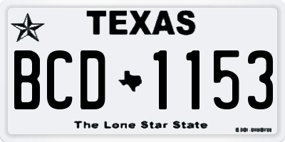 TX license plate BCD1153