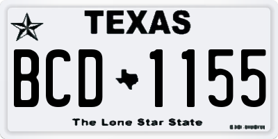 TX license plate BCD1155