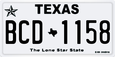 TX license plate BCD1158