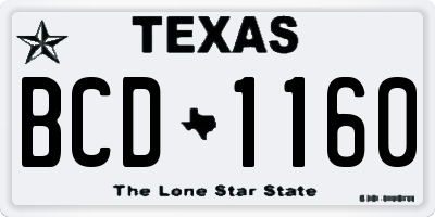 TX license plate BCD1160