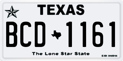 TX license plate BCD1161