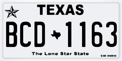 TX license plate BCD1163