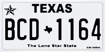 TX license plate BCD1164