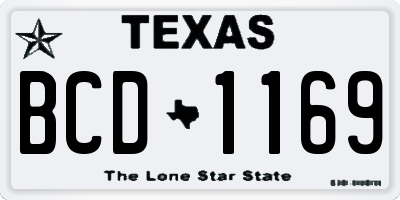 TX license plate BCD1169