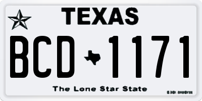 TX license plate BCD1171