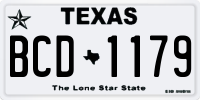 TX license plate BCD1179