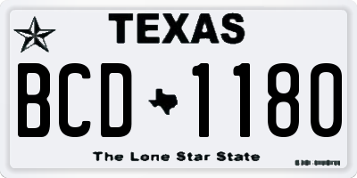 TX license plate BCD1180
