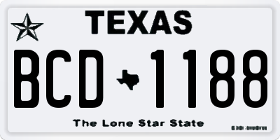 TX license plate BCD1188