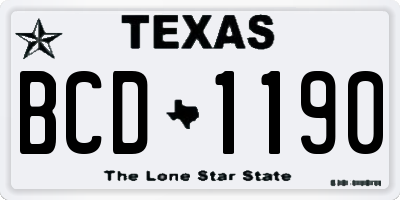 TX license plate BCD1190