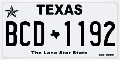 TX license plate BCD1192
