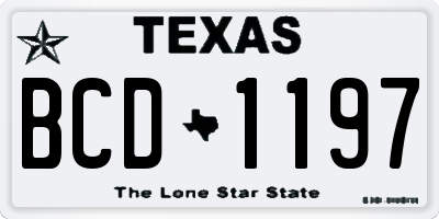TX license plate BCD1197