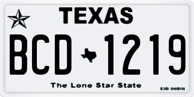 TX license plate BCD1219