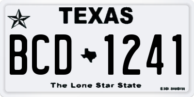 TX license plate BCD1241