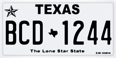 TX license plate BCD1244