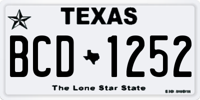 TX license plate BCD1252