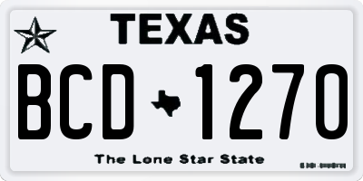 TX license plate BCD1270