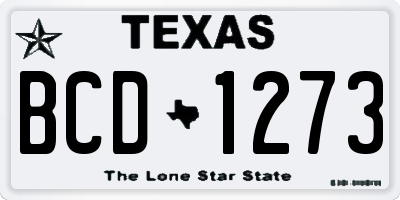 TX license plate BCD1273