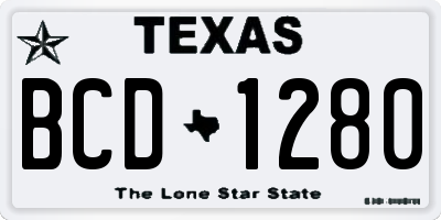 TX license plate BCD1280