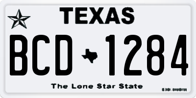 TX license plate BCD1284