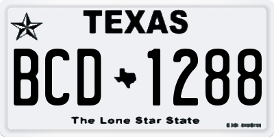 TX license plate BCD1288