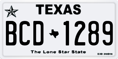 TX license plate BCD1289