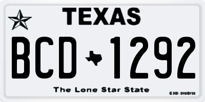 TX license plate BCD1292