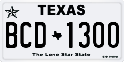 TX license plate BCD1300