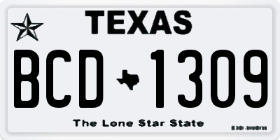 TX license plate BCD1309