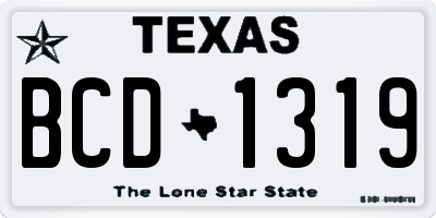 TX license plate BCD1319