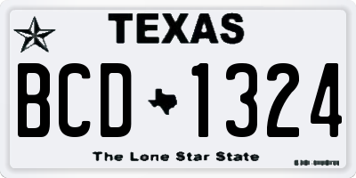 TX license plate BCD1324