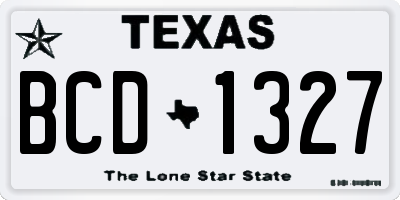 TX license plate BCD1327