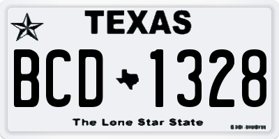 TX license plate BCD1328