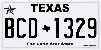 TX license plate BCD1329
