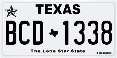 TX license plate BCD1338